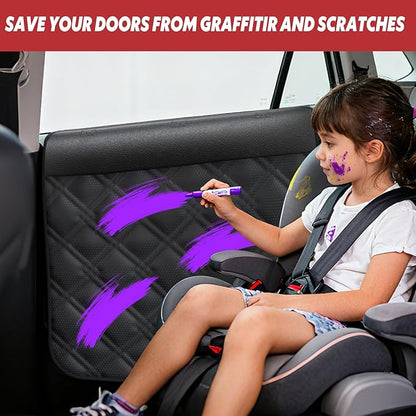 Surfcabin Dog Car Door Protector – 20% Larger Design for Sedans, Family Cars and Small SUVS, 2 Packs Thickened Waterproof Door Panel Covers, Protects Doors from Dog Scratching