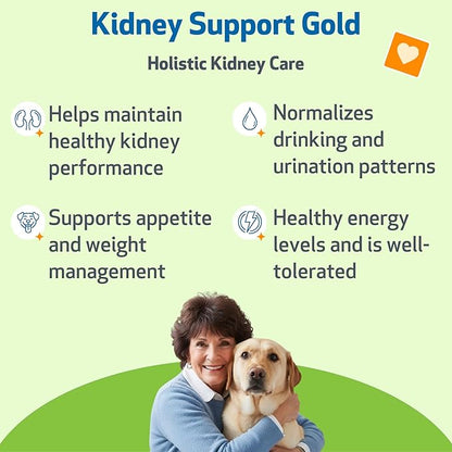 Pet Wellbeing Kidney Support Gold for Dogs - Supports Healthy Kidney Function, Fluid Balance, Energy Levels, Rehmannia, Dong Quai - Veterinarian-Formulated Herbal Supplement 4 oz (118 ml)