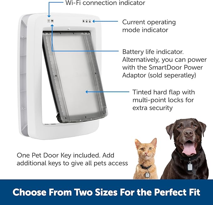 PetSafe SmartDoor Connected Pet Door Key - Provides Smart, Personalized Access for Your Dogs & Cats While Keeping Out Strays & Wildlife - Compatible with SmartDoor Connected Pet Door - Large