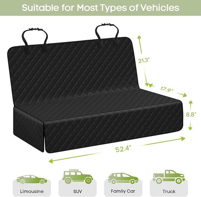 Dog Car Seat Cover for Back Seat, Waterproof Pet Bench Seat Cover for Dogs, Scratchproof Nonslip Rear Seat Protector for Cars, Trucks, SUVs