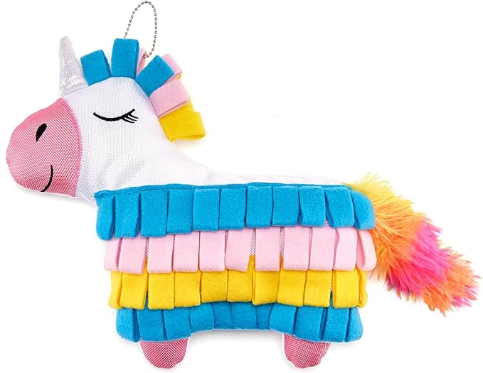 Snuffle Dogs Toys Plush Stuffed Puppy Toy No Squeaky Treat Hide For Medium, Small Dogs and Puppies Slow Feeder, Machine Washable, Pet Supplie Toys for Dogs to Keep Them Busy, Sunshine Rainbow Horse