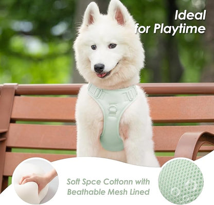 No Pull Dog Harness, Puppy Vest with Front Clip for Small Medium Large Sized Dog(Light Green,M)