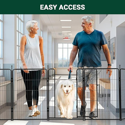 GarveeLife Dog Playpen,40 Inch(H) 42.6 Ft(L) 16 Panels Dog Fence Indoor/Outdoor,Heavy Duty Metal Pet Puppy Exercise Pen, Wide Door Low Threshold,Portable Pet Playpen for Rv Camping Garden Yard