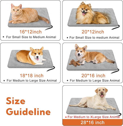 Heating Pad for Cats and Dogs Outdoor,Indoor Warming Cat Heating Pad, Waterproof，Chew Resistant Cord (Grey, 28 X 16)