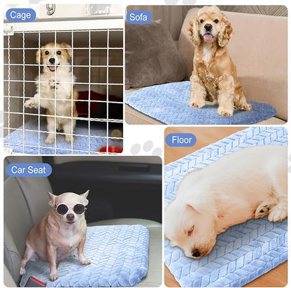 Drydiet 4 Pack Self Warming Cat Bed Mat Self Heating Pad for Dog Extra Warm Winter Pet Pad Washable Thermal Pads Mats for Pets Indoor Outdoor(Blue,16 x 20 Inch)