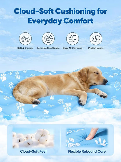 Rywell Super-Absorbent Cooling Mat for Dogs 44"x32" Arc-Chill 3.0 & Color-Changing Dog Cooling Mat, Stay Cool & Dry, Washable, Non-Slip Pet Bed Mat for Floors, Sofas, Kennels