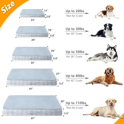 MIHIKK Washable Orthopedic Dog Bed for Large Dogs, XL Waterproof Pet Bed with Egg Crate Foam Strong Support, Machine Washable Cover & Anti-Slip Bottom & Durable Zipper 41x27(Gray)