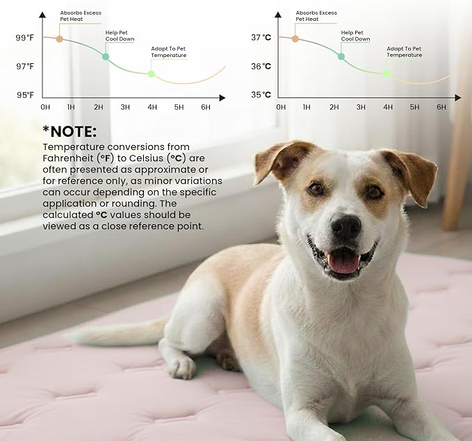 Self Cooling Mat for Dogs & Cats, 41x28.5 Soft Breathable Cold Crate Pad for Pet, Portable Washable Kennel Bed for Outdoor Summer with Non-Slip Bottom and Chill Cool Fiber, Blush Pink