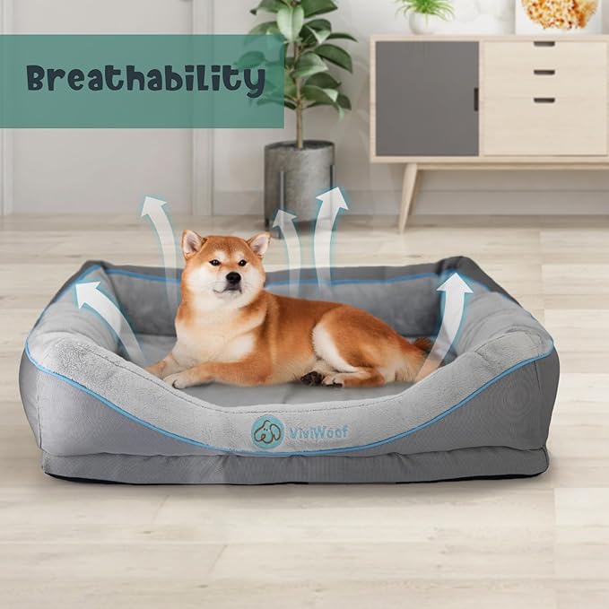 Orthopedic Dog Bed for Medium Dogs,Waterproof Medium Size Dog Sofa,Supportive Foam Pet Couch with Removable Cover,Non-Slip Bottom and Waterproof Lining,Machine Washable