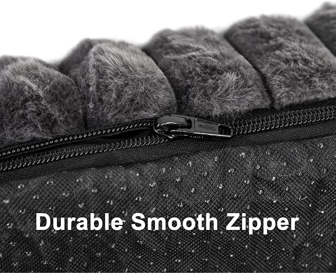 Dog Beds Flat Dog Crate Bed Waterproof for Meduim Large Dogs with Plush Removable Washable Cover Anti Slip Bottom for Indoor,Grey,34.6"x22.8"