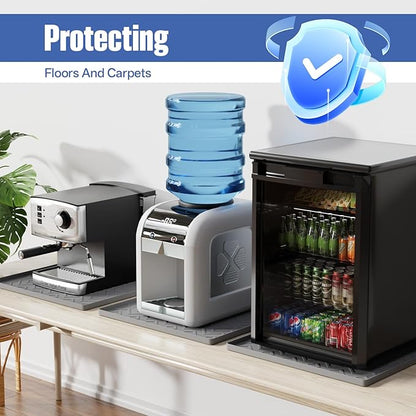 Water Cooler Mat – 19.7" x 19.7" Silicone Water Dispenser Mat for Floor & Countertop, Spill-Proof & Waterproof Tray for Coffee Maker, Kitchen, Pets, Office Use (Gray, 19.7' * 19.7')