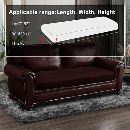 ANARACHON Leather Look Couch Cushion Covers Sofa Seat Slipcovers Sets Couches Furniture Protector for Sectional Armchair Loveseat Pets Kids Stretch Spandex Fabric (1 Cushion Loveseat, Burgundy)