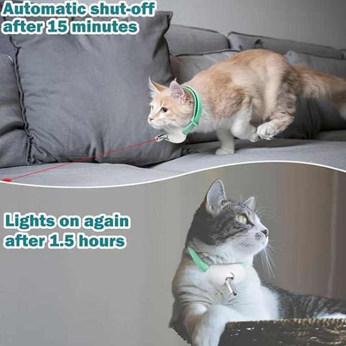 Automatic Cat Laser Toys, Funny Interactive Cat Toys with LED Light, 2026 Upgraded Wearable Electronic Collar for Kitten (C)