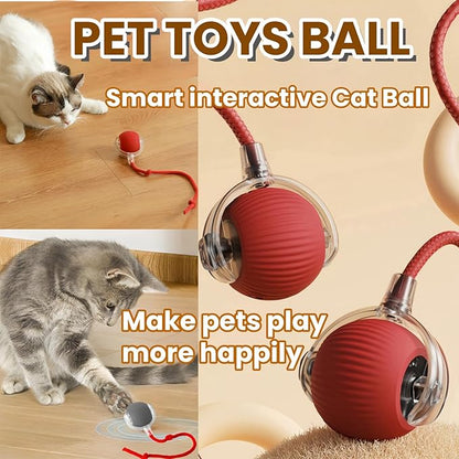 Interactive Rotating Cat Ball Toy, 360 Smart Rolling Ball Electric, Automatic Moving for Cats & Kittens (Grey)