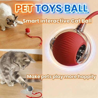 Interactive Rotating Cat Ball Toy, 360 Smart Rolling Ball Electric, Automatic Moving for Cats & Kittens (Pink)