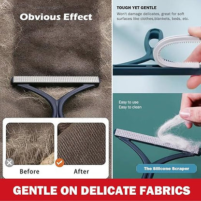 Pet Hair Removal Tools (3-Pack), Dog Cat Hair Remover Pro, Lint Shaver Cleaner, Fur Removal Carpet Scraper, Fuzz Hairball Brush for Carpet, Car Mat, Clothes, Couch, Pet Bed, Cat Tree, Furniture