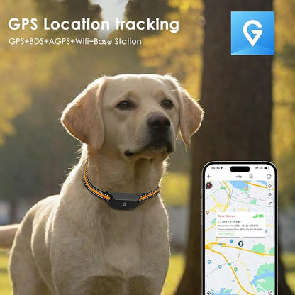 Dog GPS Tracker, Live Pet Tracker with Virtual Fence, Waterproof Anti-Lost Real-Time Tracking Breakaway Collar, Smart App Monitor Activity (Subscription 1 Year Free) (Black)