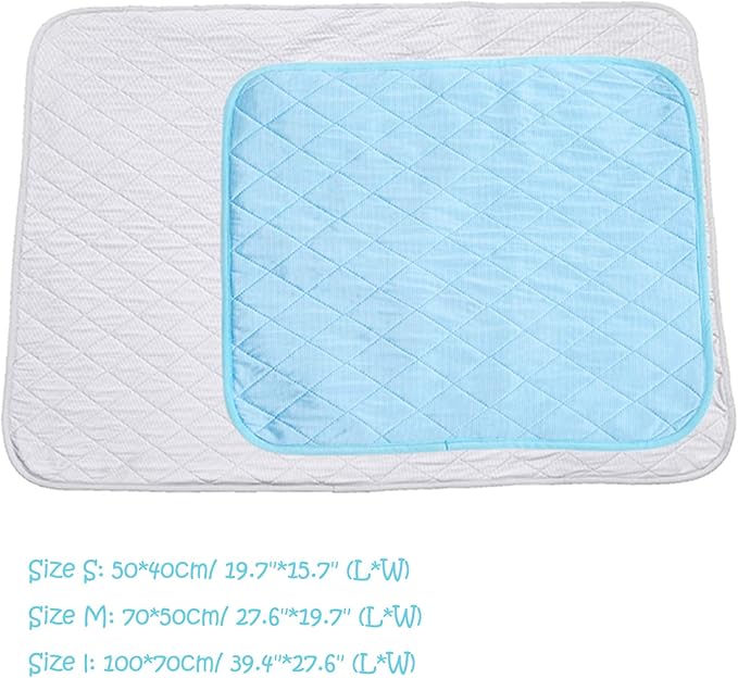 SEIS Dog Ice Pad Ice Silk Cats Kennel Mat Pet Cooling Pad Summer Cool Bamboo Mat Breathable Pad (Solid Gray, L