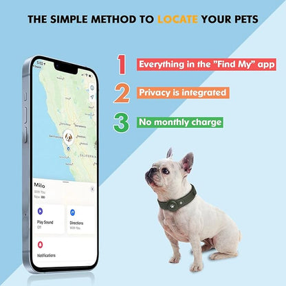 2-in-1 GPS Tracker for Dogs: Smart Pet Collar with Real-Time Tracking,No Monthly Fee/Subscription (iOS Only) Waterproof, Anti-Lost,365-Day Long Battery Life GPS Tracker Dog Collar(Tracker Included)