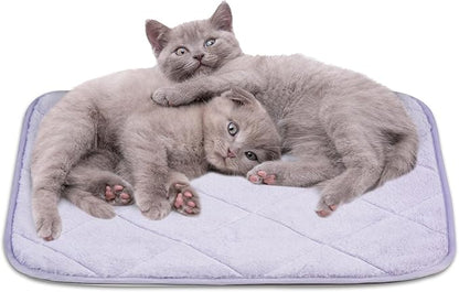 NWK Fluffy Self Warming Cat Mat, Cat Blanket, Thermal Dog Mat, Washable, Non-Slip Bottom for Sofa & Crate & Kennel & Car Seat (Purple, Medium (28'' X 19'' X 0.4''))