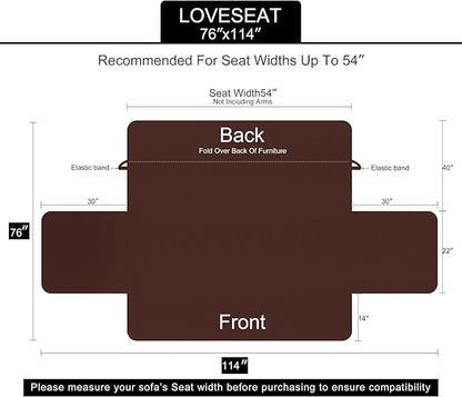 U-NICE HOME Loveseat Sofa Cover Reversible Couch Cover for Dogs with Elastic Straps Water Resistant Furniture Protector for Pets Couch Cover for 2 Cushion Couch (Loveseat, Orange/Taupe)