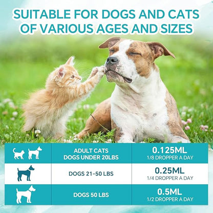 Woyamay Camling Oil for Dogs and Cats - Camling Oil Drops Rich in Omega 3, 6, 9 and Organic Extract Helps Pets with Аnxiеty & Strеss, Hip & Joint, Skin & Coat Support (4 Pack)