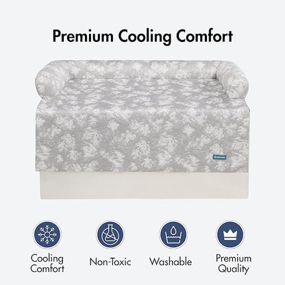 Spark Paws Cooling Couch Cover Dog Bed, Furniture Protector Mat, Non-Toxic Washable Pet Cooling Pad for Large & Small Dog - Cloud Grey - Size XL