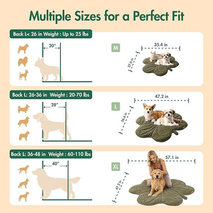 Vagascape Extra Large Dog Heating Pad Waterproof Electric Heated Pet Beds for Indoor Outdoor, Adjustable Temperature, Washable Green Clover Shaped Cat Heating Pad Non Slip Bottom(47"X36")
