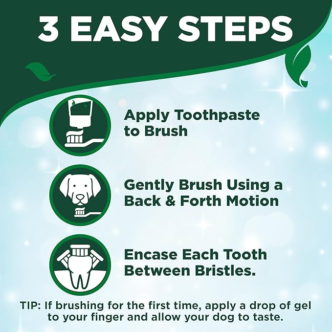 Vet's Best Dog Toothpaste & Dog Toothbrush, Dental Kit, Plaque Remover for Teeth, Whitens Teeth, Freshens Canine Breath, Veterinarian Formula, Finger Toothbrush Included