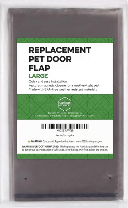 Evergreen Pet Supplies Replacement Dog Door Flap Compatible with PetSafe Freedom PAC11-11039 - Easy-Install Doggy Door Flap - Large, Brown