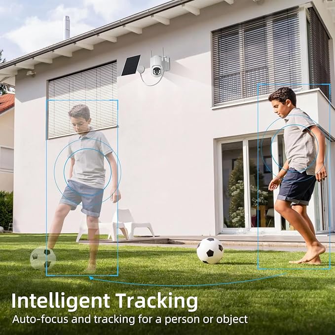 4G LTE Cellular Security Camera, No WiFi Solar Powered Security Camera, Auto Tracking, Color Night Vision, Motion Detection, 2 Way Audio, Built in SIM Card, Support Verizon/AT&T/T-Mobile(3 Pack)