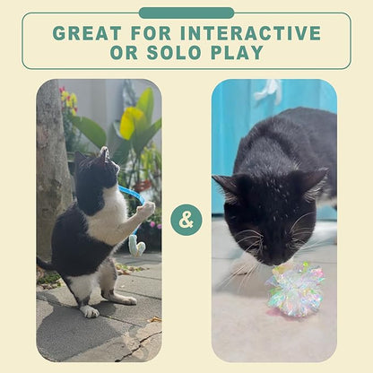 Interactive Cat Toys Set, Silvervine Chew Sticks and Catnip Spring Ropes, Indoor Cat Toys for Exercise and Dental Care, for All Cat Breeds (5 Pack)