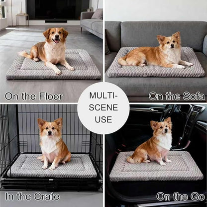 Dog Bed Mat - Dog Crate Pad - Reversible Mat for Pet Comfort - Soft Bed Crate Pads for All Seasons - Durable, Machine Washable Mat for Crates, Travel, and Home (Light Gray, 30" L*20" W*1.5" Th)
