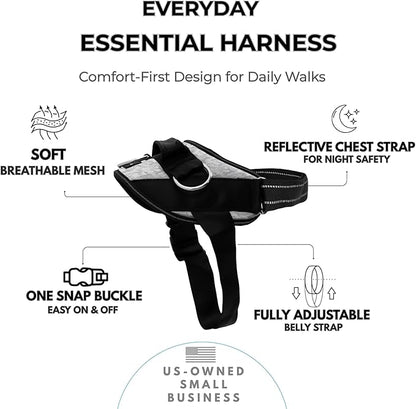 ShawnCo Essential Dog Harness, No-Pull Pet Vest with 3 Leash Clips, No Choke, Reflective, Adjustable and Padded, for Easy Walking and Training for Small, Medium and Large Dogs (Arctic Camo, XS)