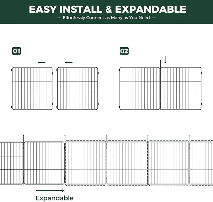FXW MiniPaws Unleashed Dog Playpen, Expandable & Portable Design for Yard, RV Camping and Indoor Use, for Puppies and Small Dogs, 20-inch 12 Panels