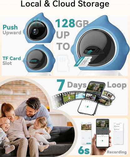 ZUMIMALL Pet Camera Indoor, 5G/2.4G WiFi Camera for Dog/Cat with Laser Toy, 3MP Pet Security Cameras with Phone App, 2-Way Talk, Auto Tracking, Pet/PIR/AI Detection, Privacy Protect, Alexa/ONVIF/Cloud