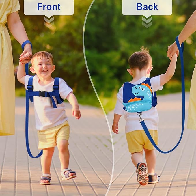 Accmor Toddler Harness Leash with Anti Lost Wrist Link, Cute Dinosaur Kids Walking Restraint Belt, Keep Child Close Hand Strap Tether for Baby Boys Girls Outdoor Travel
