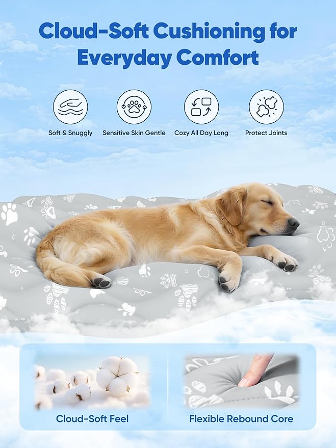 Rywell Super-Absorbent Cooling Mat for Dogs 44"x32" Arc-Chill 3.0 & Color-Changing Dog Cooling Mat, Stay Cool & Dry, Washable, Non-Slip Pet Bed Mat for Floors, Sofas, Kennels