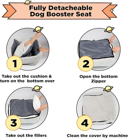 Car Seat Suitable for Small Dogs, Pet CarSeat with Storage and Clip-On Safety Tether, Fully Removable and Washable Dog Car Seat, Dogs Booster Seat Suitable Small Medium Dog