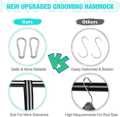 ATESON Cat Grooming Hammock - Dog Grooming Harness with Nail Trimming Feature (XS, 15lb), Dog Sling for Nail Clipping