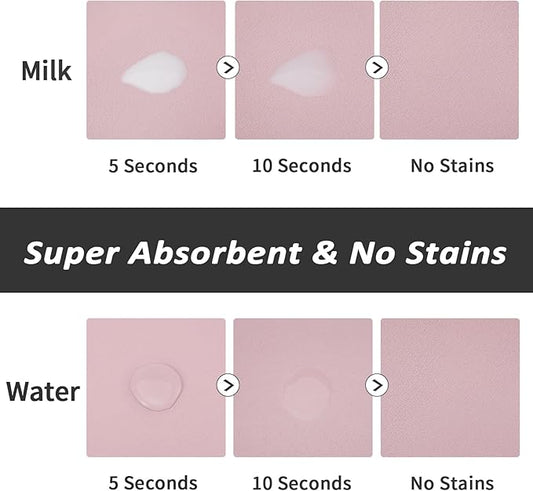 HotLive Dog Food Mat - Absorbent Cat Mat for Food and Water, No Stains Pet Feeding Bowl Mat, Easy to Clean Pet Placemats, Quick Dry Dog Water Dispenser Mat for Messy Drinkers | Pink 18"x28"