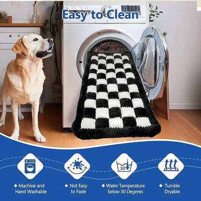 Thickened Dog Bed for Car Back Seat, Upgraded Bottom Non-Slip, Fits Hard Bottom car seat Cover for Dogs, Premium Mixed Color, Dog Car Seat Cover (Black-White)