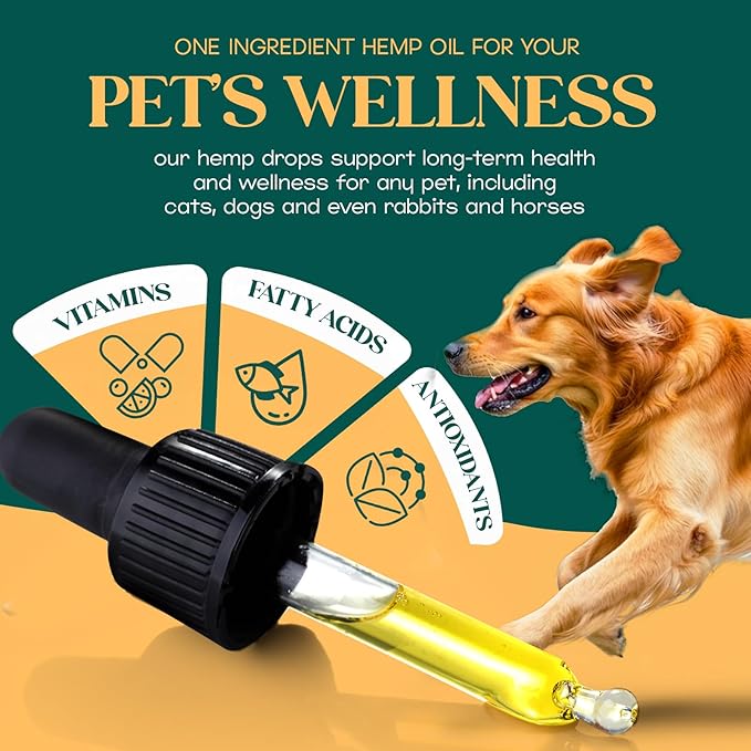 Pure Pet Hemp Oil by Lucy and Lily| Helps with Anxiety, Pain, Stress, Sleep, Seizures, Skin & Coat Health| Calming Drops for Cats & Dogs| 100% Natural Liquid Hemp Oil | Safe for All Pets | 2 Pack
