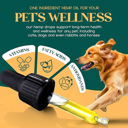 Pure Pet Hemp Oil by Lucy and Lily| Helps with Anxiety, Pain, Stress, Sleep, Seizures, Skin & Coat Health| Calming Drops for Cats & Dogs| 100% Natural Liquid Hemp Oil | Safe for All Pets | 2 Pack