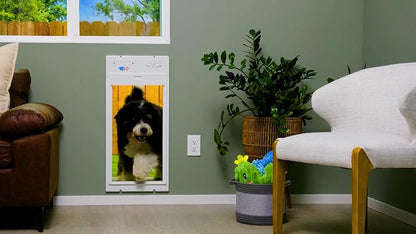 Power Pet Roll Up - Dependable Smart Dog Door, Automatic Pet Collar Operation with or Without App-High Security, Safe, Air Tight and Weatherproof, Space Saving Modern Design (Wall Mount, Extra Large)