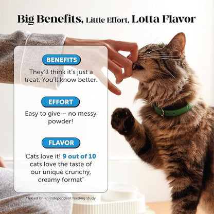 Cat Skin & Coat Health Chews – Crunchy & Creamy Treats with Omegas, Vitamin C & E, Biotin – Soothes Itchy, Dry Skin, Reduces Shedding & Promotes a Shiny Coat – Cat Vitamins (Chicken 30-Day Supply)