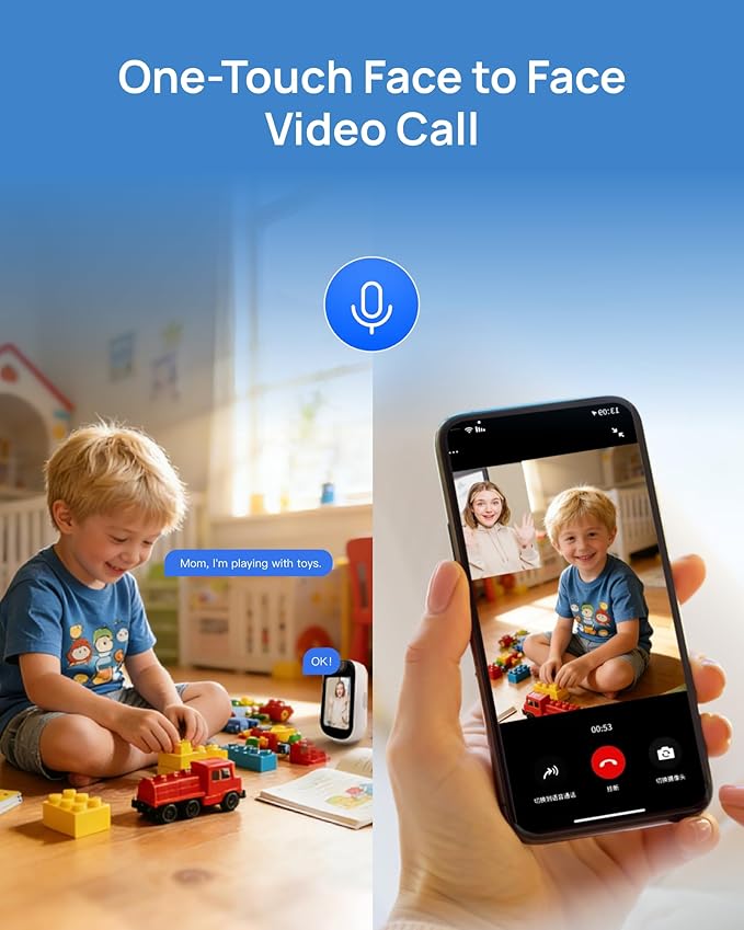 Indoor Security Camera with 4" Screen, 4MP Baby/Elderly Monitor with AI Conversation & Two-Way Talk Video, Baby Crying, Human and Pet Detection, 355°Pan, 5G/2.4G WiFi, Motion Tracking, Smart Home