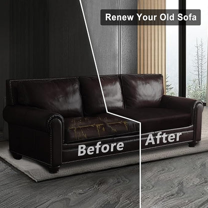 ANARACHON Leather Look Couch Cushion Covers Sofa Seat Slipcovers Sets Couches Furniture Protector for Sectional Armchair Loveseat Pets Kids Stretch Spandex Fabric (1 Cushion Loveseat, Chocolate)