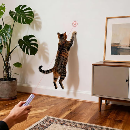 Bird Toy, Distinctive Purple Painted Metal Casing with Paw Print Design, USB Rechargeable, 3 Light Modes & 5 Adjustable Patterns,Interactive Chase Toy for Indoor Cat & Dog & Bird Training & Exercise
