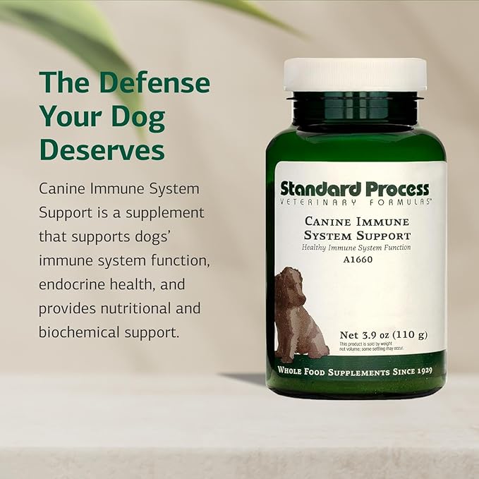 Standard Process Canine Immune System Support - Immune Support Supplement for Dogs - Powder Canine Supplement Aids Overall Health & Wellness - Immunity Support Supplement with Zinc & Kelp - 110 g